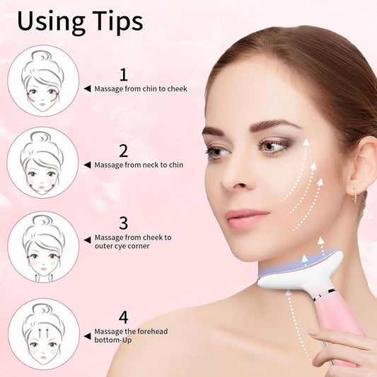 Skin Care Neck Face Massage Tool With Thermals, 3-in-1 Facial Massager
